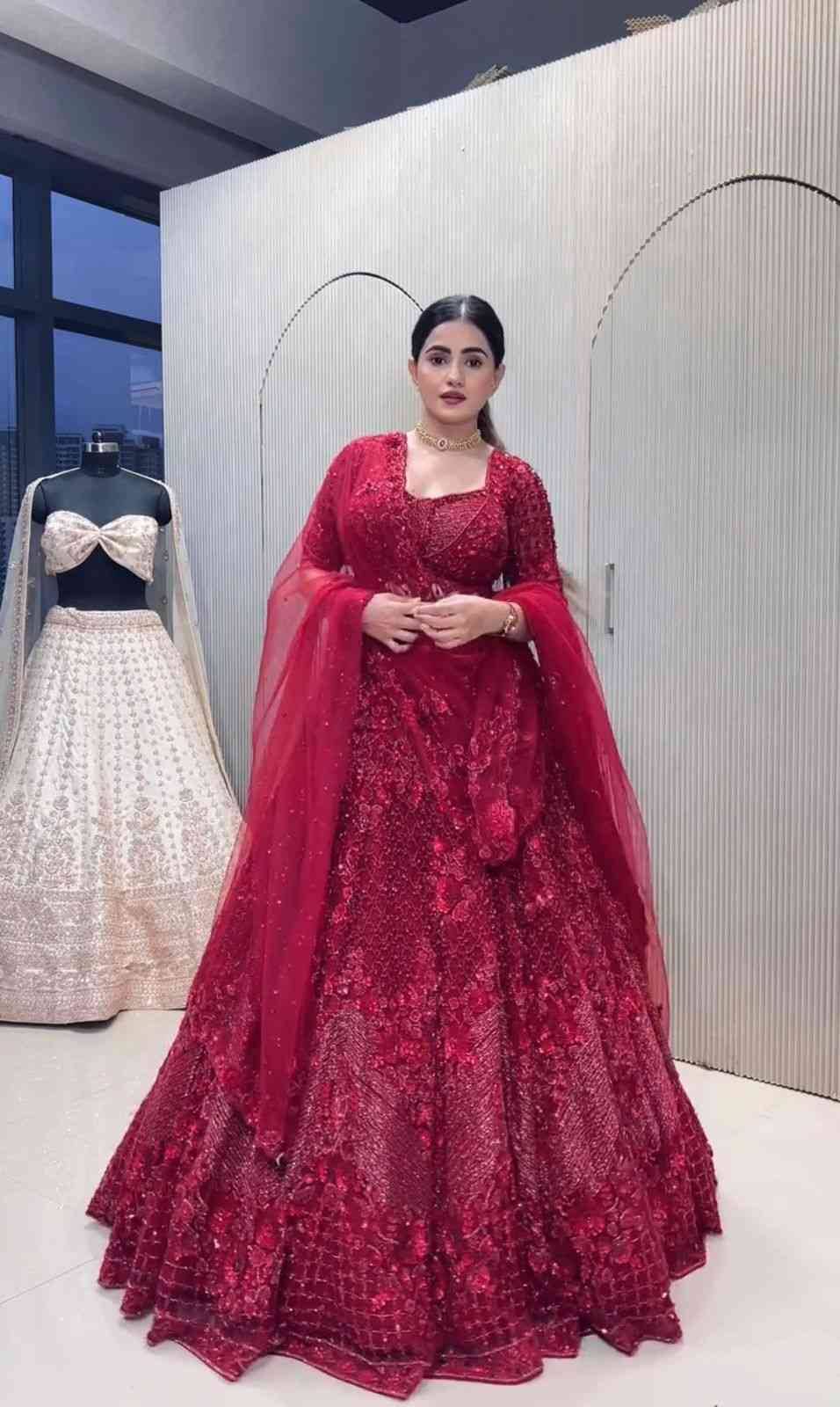 Sf-1059 By Fashid Wholesale Wear Collection Beautiful Stylish Colorful Fancy Party Wear & Occasional Wear Net Lehengas At Wholesale Price