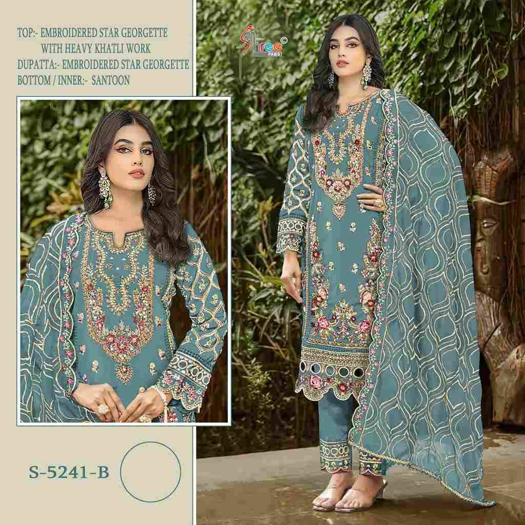 Shree Fabs Hit Design S-5241 Colours By Shree Fabs S-5241-A To S-5241-D Series Beautiful Stylish Pakistani Suits Fancy Colorful Casual Wear & Ethnic Wear & Ready To Wear Georgette Embroidery Dresses At Wholesale Price