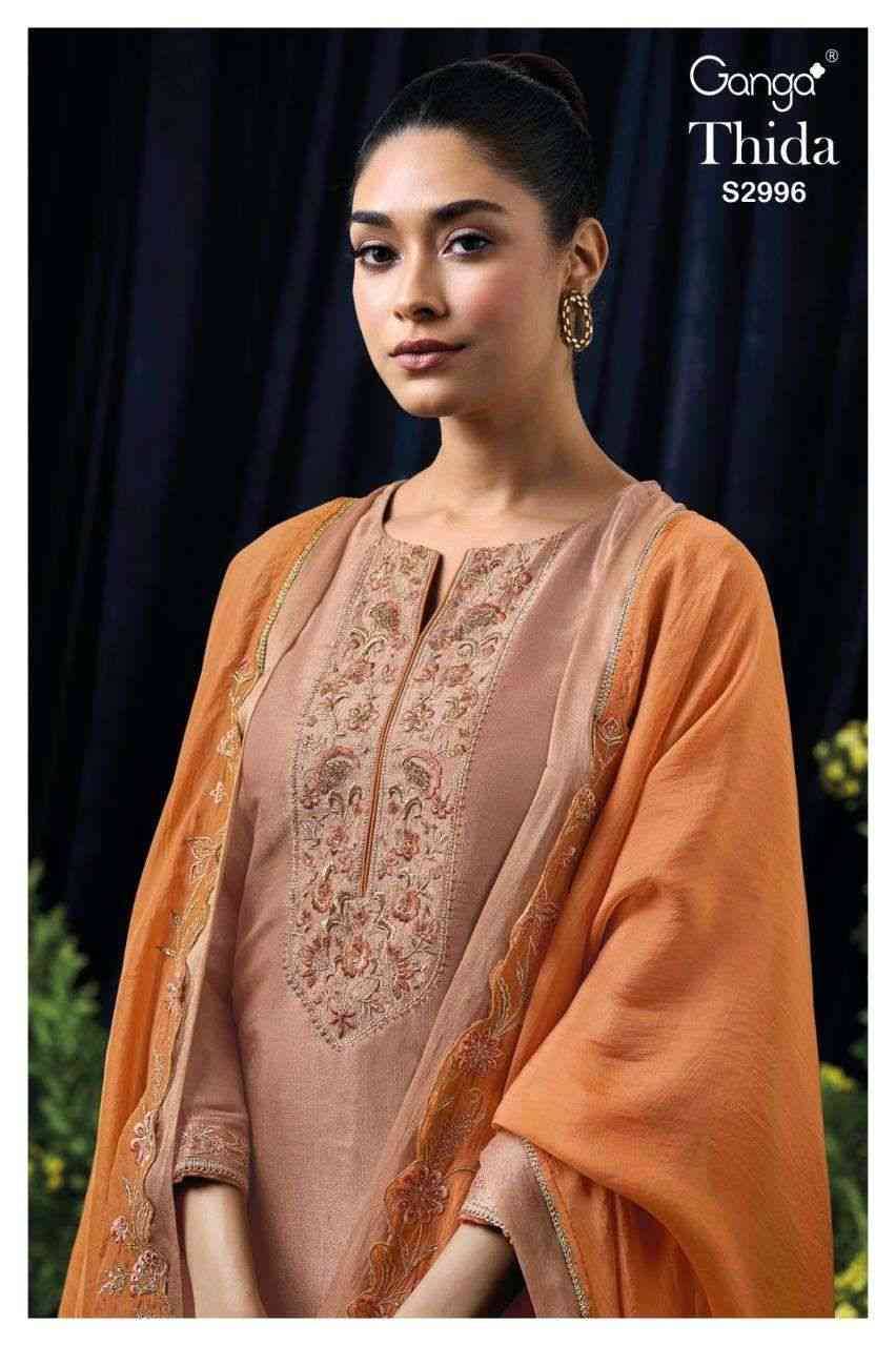 Thida-2996 By Ganga Fashion 2996-A To 2996-B Series Beautiful Festive Suits Colorful Stylish Fancy Casual Wear & Ethnic Wear Pure Bemberg Silk Dresses At Wholesale Price