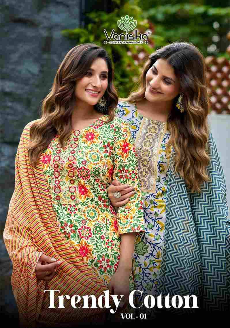 Trendy Cotton Vol-1 By Vaniska 1001 To 1006 Series Designer Stylish Fancy Colorful Beautiful Party Wear & Ethnic Wear Collection Pure Cotton Dresses At Wholesale Price