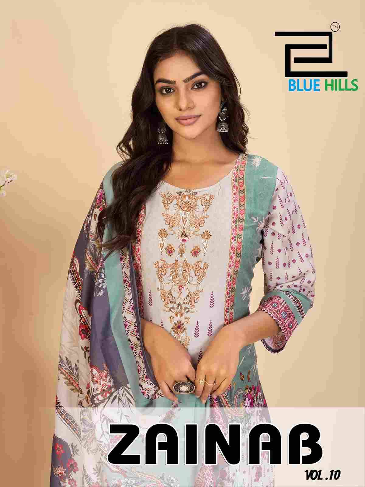 Zainab Vol-10 By Blue Hills 10001 To 10004 Series Designer Festive Suits Beautiful Fancy Colorful Stylish Party Wear & Occasional Wear Pure Muslin Dresses At Wholesale Price