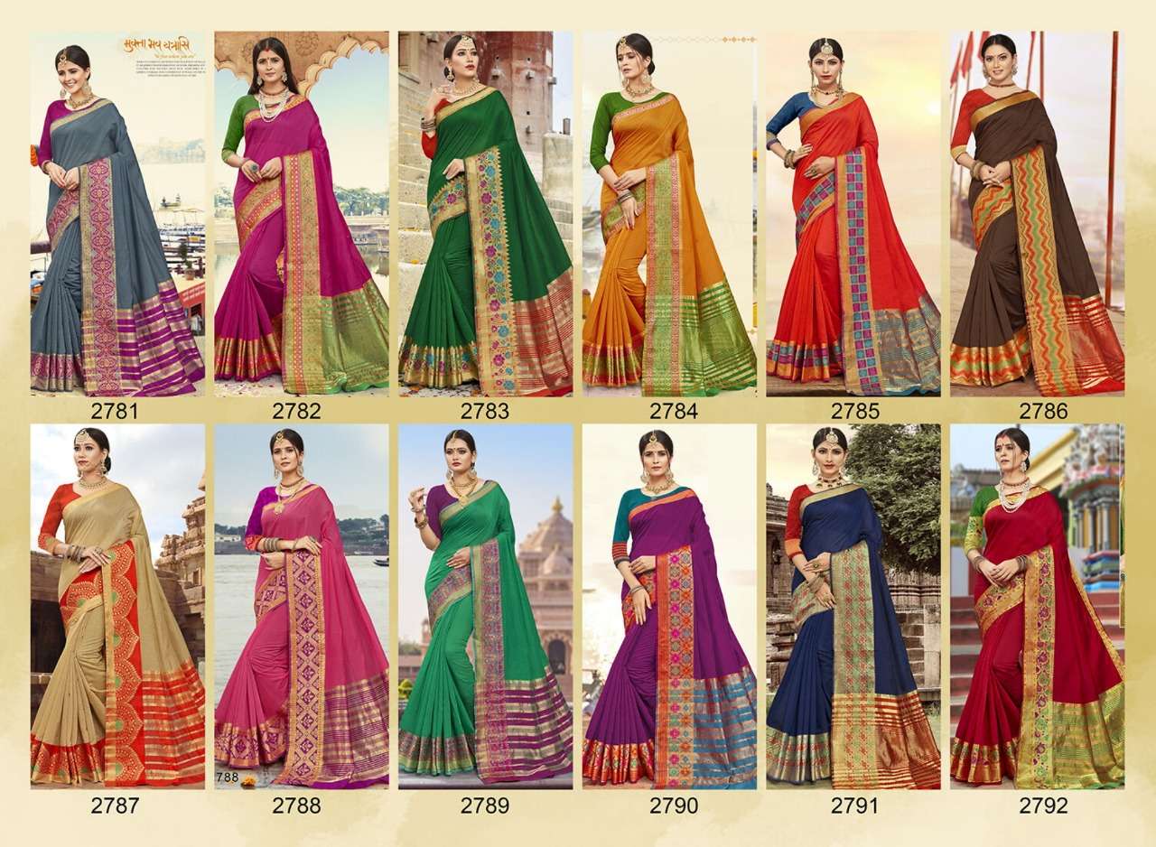 KANJIVARAM SILK BY BNASI FASHION 2781 TO 2792 SERIES INDIAN TRADITIONAL WEAR COLLECTION BEAUTIFUL STYLISH FANCY COLORFUL PARTY WEAR & OCCASIONAL WEAR PURE SILK SAREES AT WHOLESALE PRICE