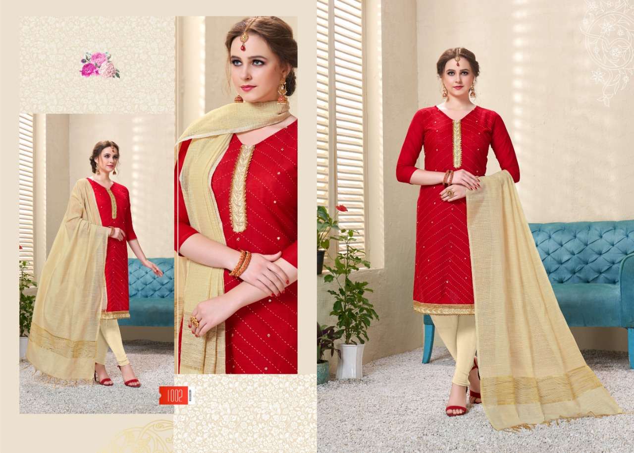 PALAK BY UTSAV SUITS 1001 TO 1006 SERIES BEAUTIFUL STYLISH FANCY COLORFUL CASUAL & PARTY WEAR & ETHNIC WEAR COTTON FLEX EMBROIDERY DRESSES AT WHOLESALE PRICE