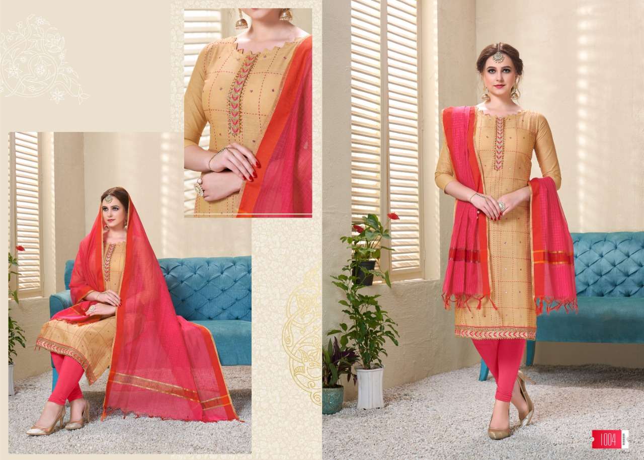 PALAK BY UTSAV SUITS 1001 TO 1006 SERIES BEAUTIFUL STYLISH FANCY COLORFUL CASUAL & PARTY WEAR & ETHNIC WEAR COTTON FLEX EMBROIDERY DRESSES AT WHOLESALE PRICE