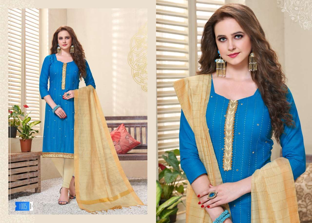 PALAK BY UTSAV SUITS 1001 TO 1006 SERIES BEAUTIFUL STYLISH FANCY COLORFUL CASUAL & PARTY WEAR & ETHNIC WEAR COTTON FLEX EMBROIDERY DRESSES AT WHOLESALE PRICE