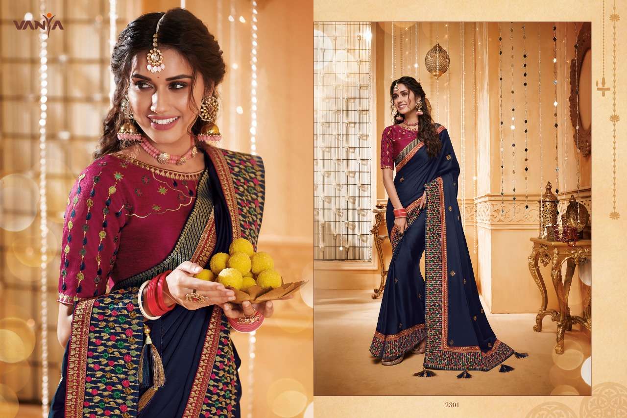 VANYA VOL-13 BY VANYA 2301 TO 2316 SERIES INDIAN TRADITIONAL WEAR COLLECTION BEAUTIFUL STYLISH FANCY COLORFUL PARTY WEAR & OCCASIONAL WEAR FANCY SAREES AT WHOLESALE PRICE