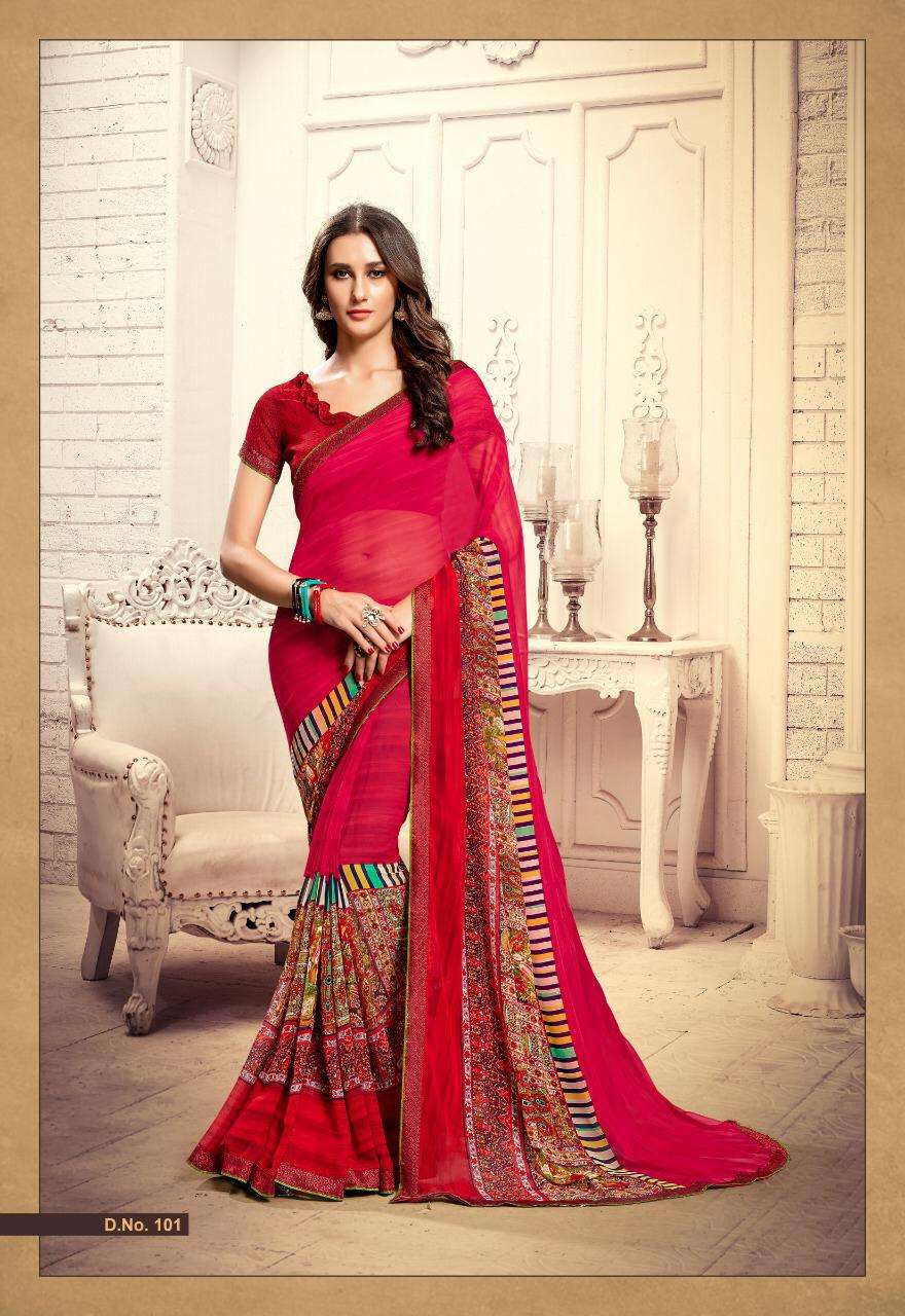 SUHANA VOL-2 BY PRIYA PARIDHI 93 TO 102 SERIES INDIAN TRADITIONAL WEAR COLLECTION BEAUTIFUL STYLISH FANCY COLORFUL PARTY WEAR & OCCASIONAL WEAR PURE GEORGETTE PRINTED SAREES AT WHOLESALE PRICE