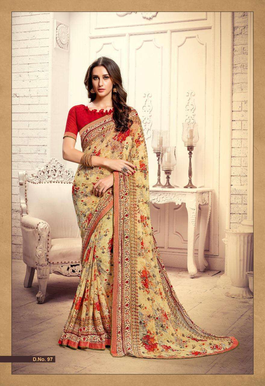 SUHANA VOL-2 BY PRIYA PARIDHI 93 TO 102 SERIES INDIAN TRADITIONAL WEAR COLLECTION BEAUTIFUL STYLISH FANCY COLORFUL PARTY WEAR & OCCASIONAL WEAR PURE GEORGETTE PRINTED SAREES AT WHOLESALE PRICE