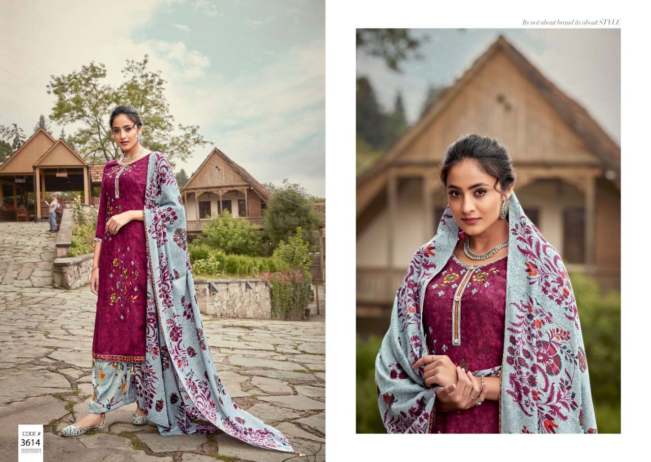 ARSHIYA BY KALYAN PRINTS 3613 TO 3622 SERIES DESIGNER SUITS BEAUTIFUL FANCY COLORFUL STYLISH PARTY WEAR & ETHNIC WEAR PURE PASHMINA PRINTED WITH EMBROIDERY DRESSES AT WHOLESALE PRICE
