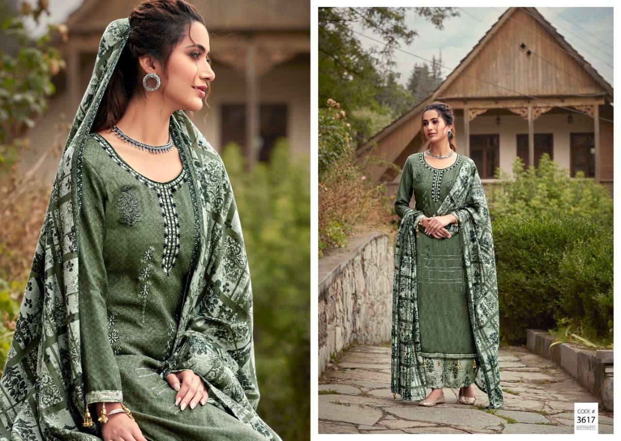 ARSHIYA BY KALYAN PRINTS 3613 TO 3622 SERIES DESIGNER SUITS BEAUTIFUL FANCY COLORFUL STYLISH PARTY WEAR & ETHNIC WEAR PURE PASHMINA PRINTED WITH EMBROIDERY DRESSES AT WHOLESALE PRICE