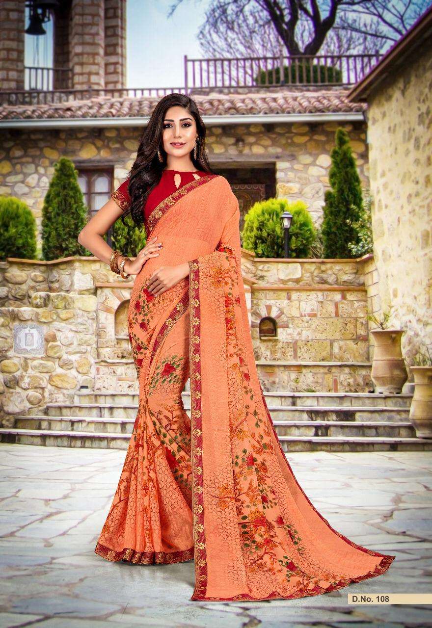 AKIRA VOL-25 BY PRIYA PARIDHI 103 TO 114 SERIES INDIAN TRADITIONAL WEAR COLLECTION BEAUTIFUL STYLISH FANCY COLORFUL PARTY WEAR & OCCASIONAL WEAR PURE GEORGETTE PRINTED SAREES AT WHOLESALE PRICE