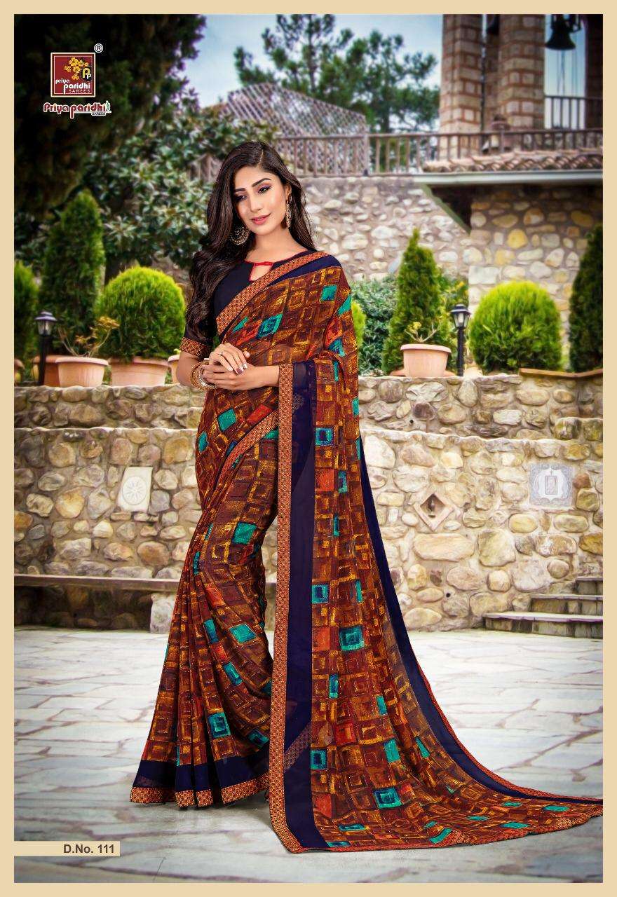 AKIRA VOL-25 BY PRIYA PARIDHI 103 TO 114 SERIES INDIAN TRADITIONAL WEAR COLLECTION BEAUTIFUL STYLISH FANCY COLORFUL PARTY WEAR & OCCASIONAL WEAR PURE GEORGETTE PRINTED SAREES AT WHOLESALE PRICE