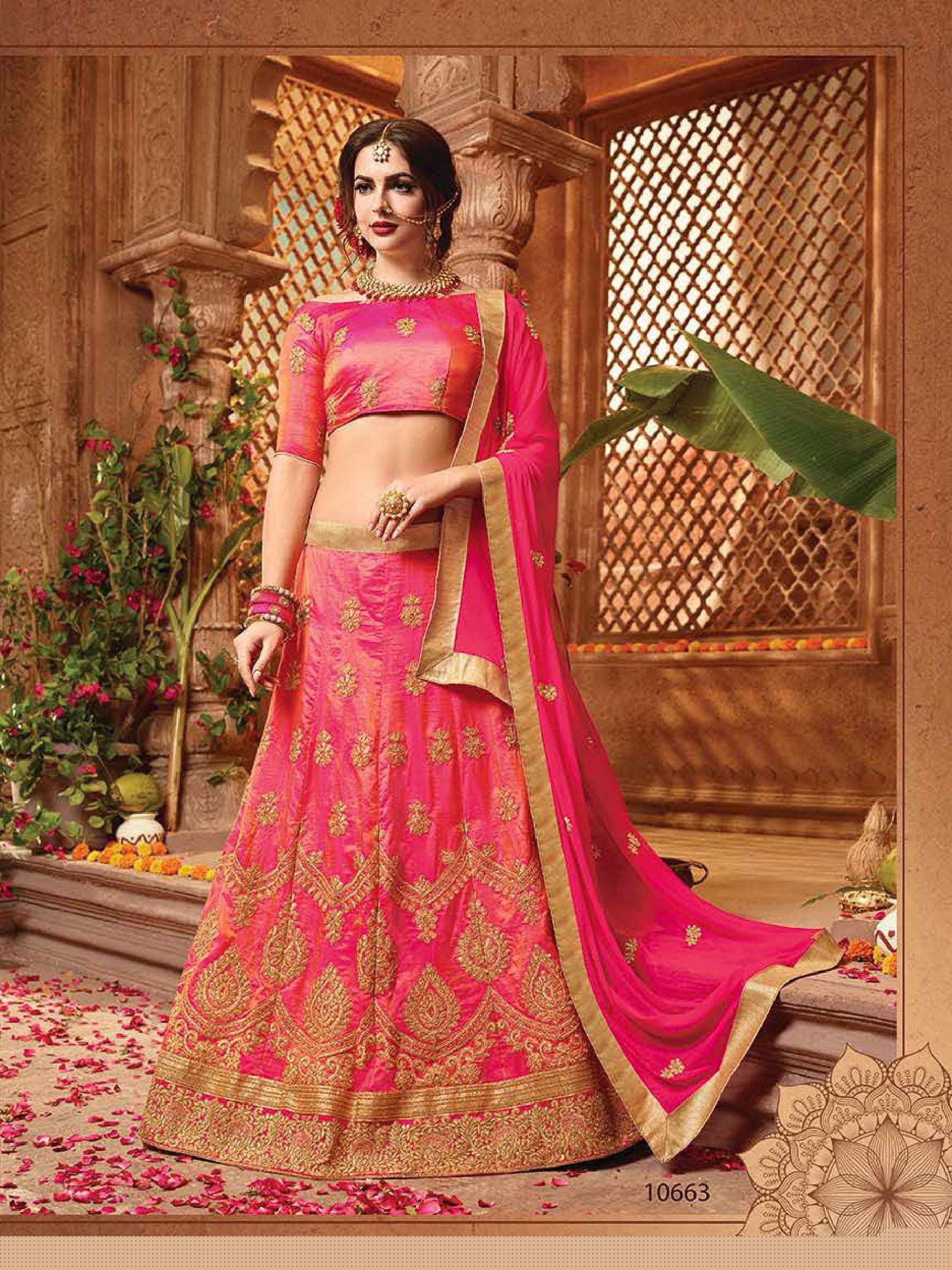 ICONIC BY RIDDHOO FASHION 10661 TO 10668 SERIES INDIAN TRADITIONAL BEAUTIFUL STYLISH DESIGNER HEAVY EMBROIDERED PARTY WEAR SILK LEHENGAS AT WHOLESALE PRICE