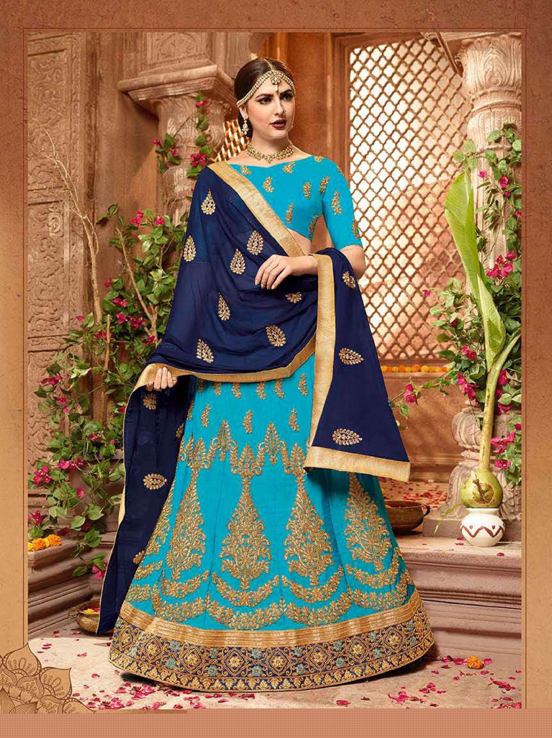 ICONIC BY RIDDHOO FASHION 10661 TO 10668 SERIES INDIAN TRADITIONAL BEAUTIFUL STYLISH DESIGNER HEAVY EMBROIDERED PARTY WEAR SILK LEHENGAS AT WHOLESALE PRICE