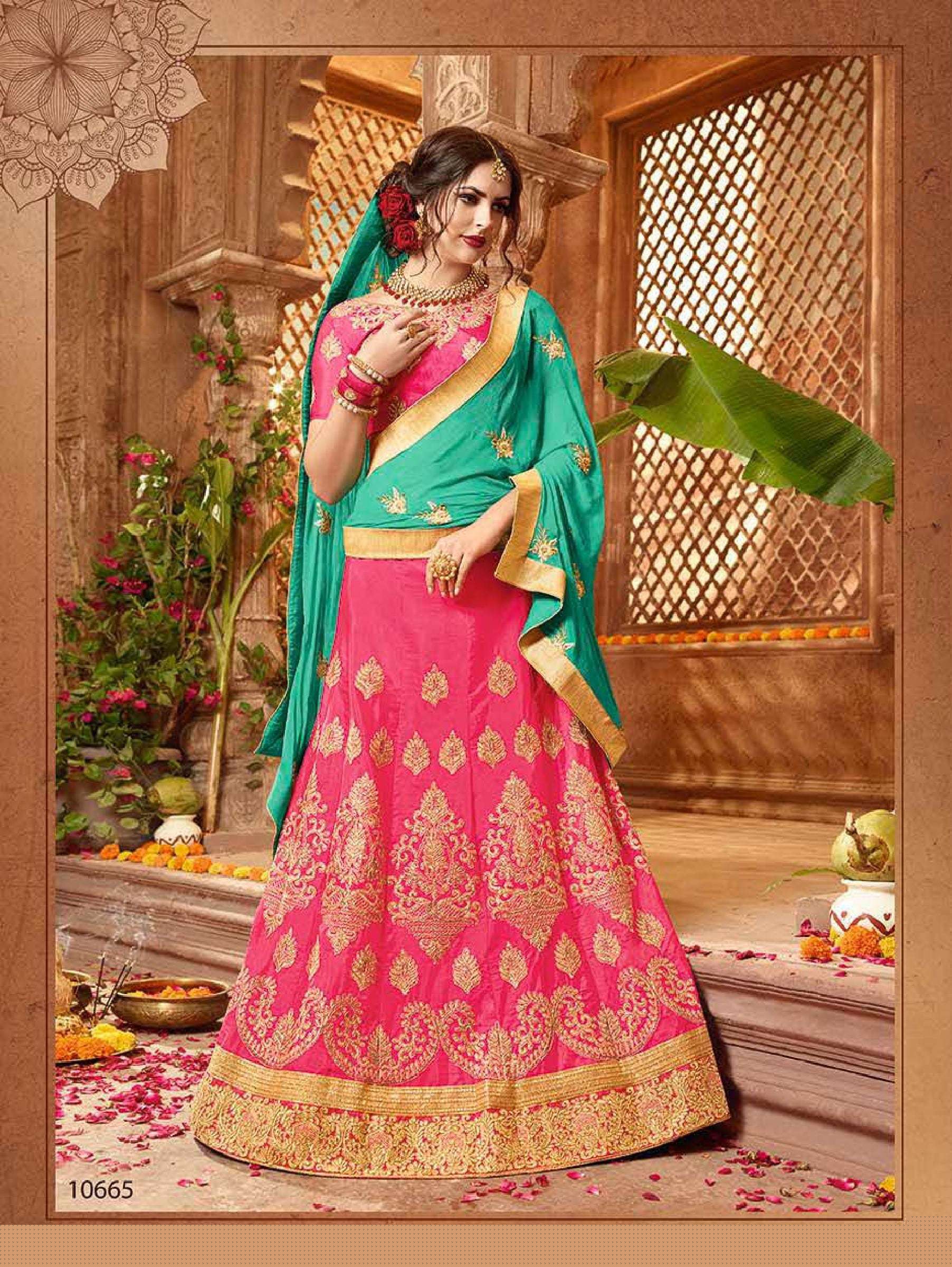 ICONIC BY RIDDHOO FASHION 10661 TO 10668 SERIES INDIAN TRADITIONAL BEAUTIFUL STYLISH DESIGNER HEAVY EMBROIDERED PARTY WEAR SILK LEHENGAS AT WHOLESALE PRICE
