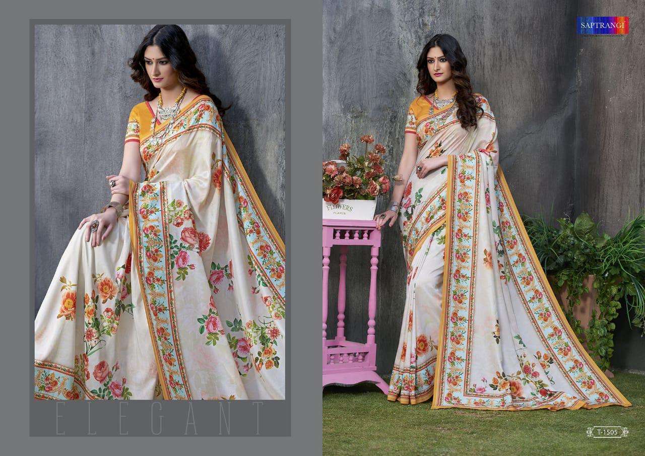 TUSSAR SILK SAREE BY SAPTRANGI 1501 TO 1515 SERIES INDIAN TRADITIONAL WEAR COLLECTION BEAUTIFUL STYLISH FANCY COLORFUL PARTY WEAR & OCCASIONAL WEAR TUSSAR SILK SAREES AT WHOLESALE PRICE