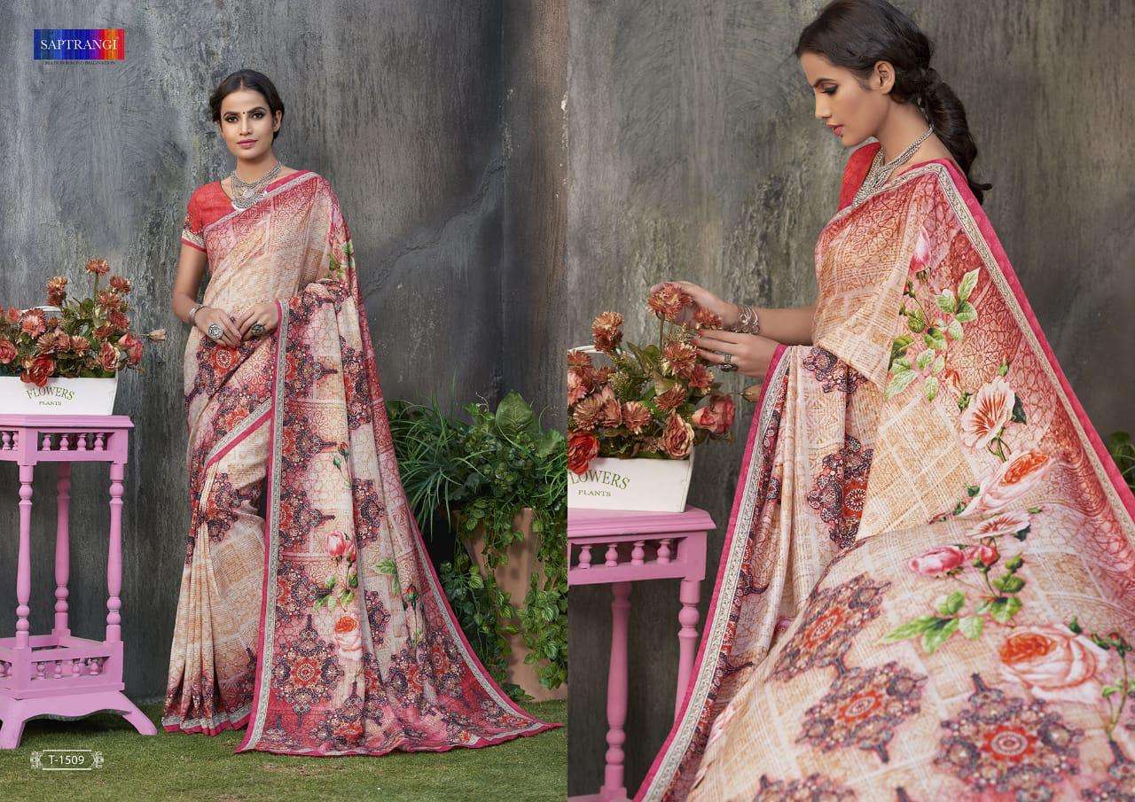 TUSSAR SILK SAREE BY SAPTRANGI 1501 TO 1515 SERIES INDIAN TRADITIONAL WEAR COLLECTION BEAUTIFUL STYLISH FANCY COLORFUL PARTY WEAR & OCCASIONAL WEAR TUSSAR SILK SAREES AT WHOLESALE PRICE