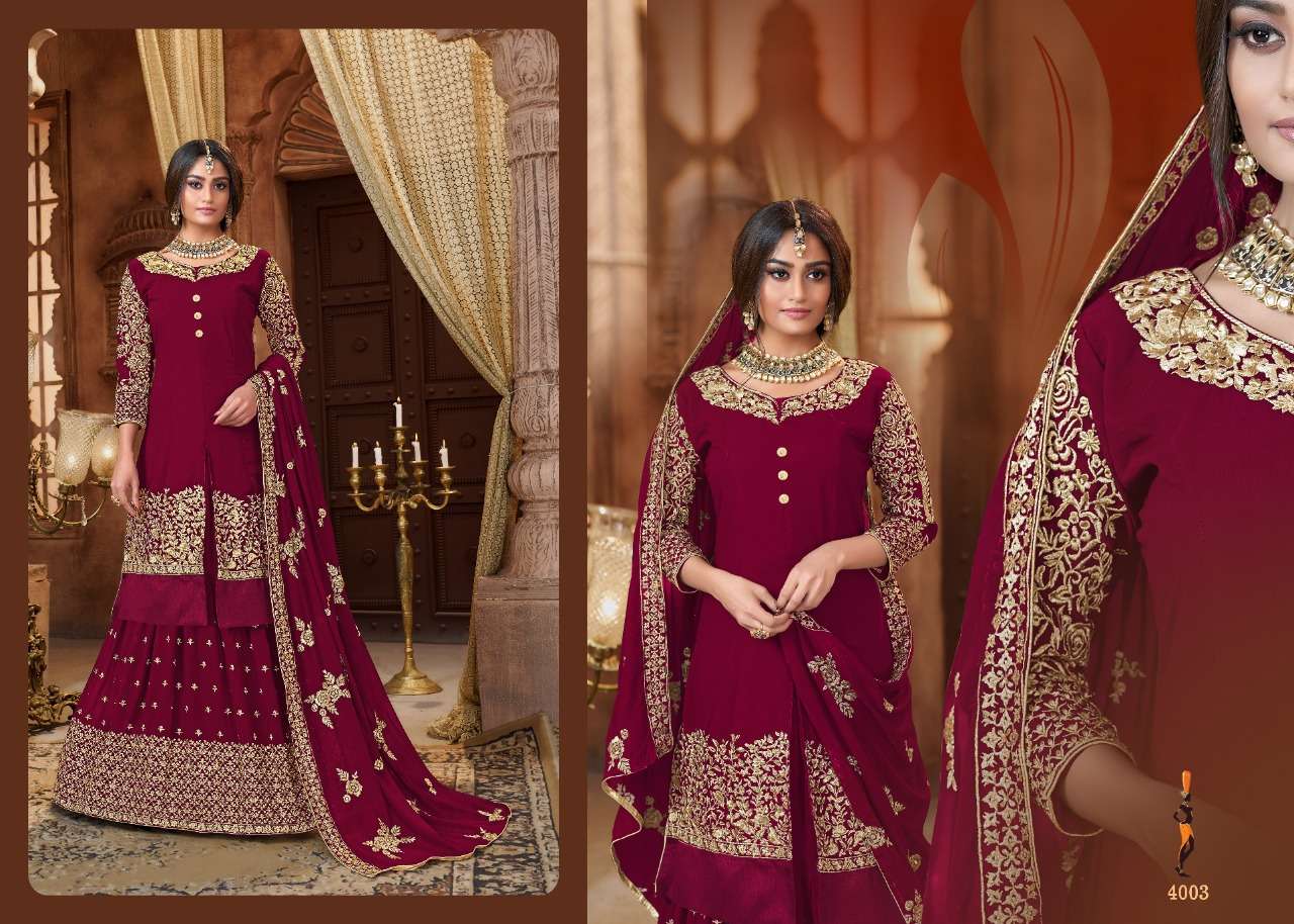 LEHENGA COLLECTION BY UTSAV SUITS 4001 TO 4004 SERIES BEAUTIFUL STYLISH SHARARA SUITS FANCY COLORFUL CASUAL WEAR & ETHNIC WEAR & READY TO WEAR GEORGETTE WITH EMBROIDERY DRESSES AT WHOLESALE PRICE