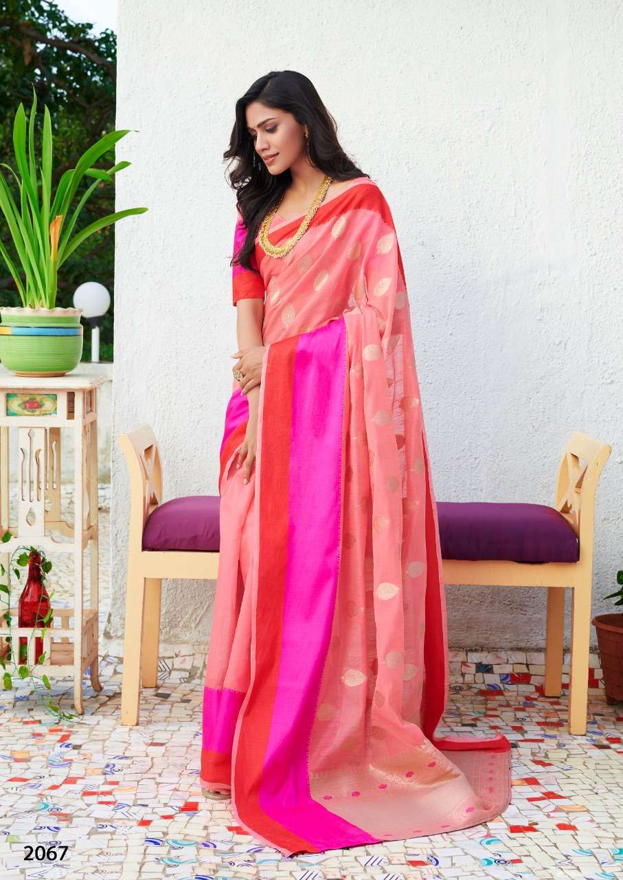 KAVYA SILK BY RAJYOG 2065 TO 2069 SERIES INDIAN TRADITIONAL WEAR COLLECTION BEAUTIFUL STYLISH FANCY COLORFUL PARTY WEAR & OCCASIONAL WEAR SOFT LINEN SILK PRINTED SAREES AT WHOLESALE PRICE