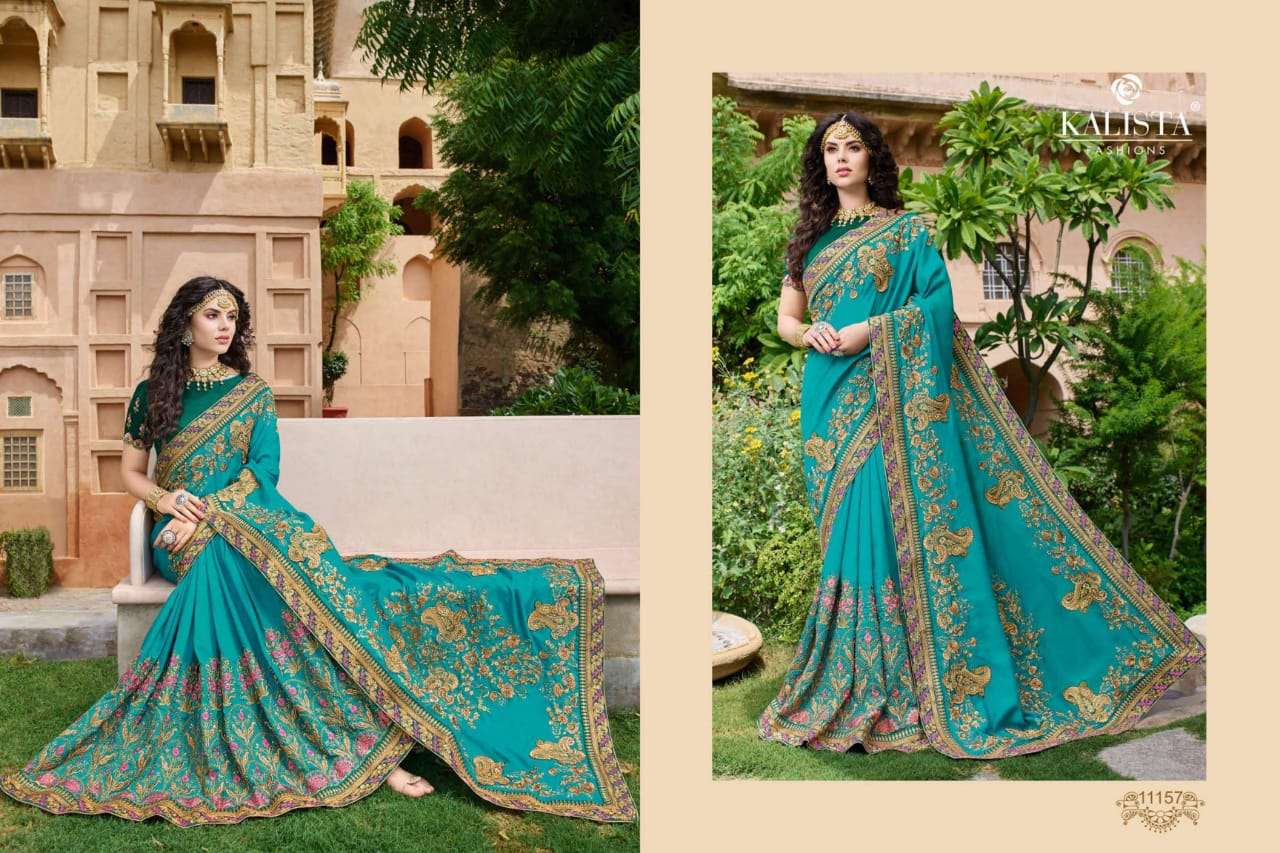 KOHINOOR BY KALISTA FASHION 11155 TO 11160 SERIES INDIAN TRADITIONAL WEAR COLLECTION BEAUTIFUL STYLISH FANCY COLORFUL PARTY WEAR & OCCASIONAL WEAR FANCY EMBROIDERY SAREES AT WHOLESALE PRICE