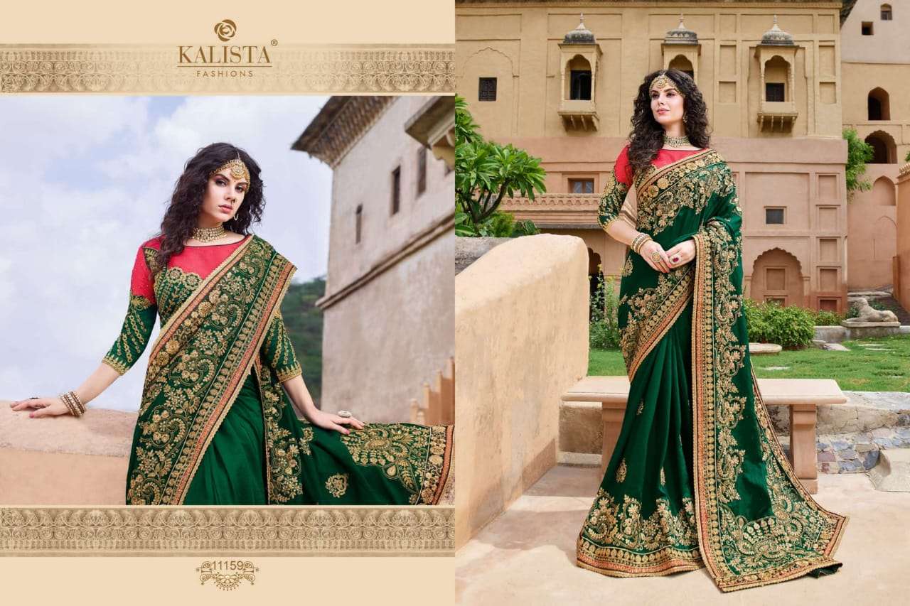 KOHINOOR BY KALISTA FASHION 11155 TO 11160 SERIES INDIAN TRADITIONAL WEAR COLLECTION BEAUTIFUL STYLISH FANCY COLORFUL PARTY WEAR & OCCASIONAL WEAR FANCY EMBROIDERY SAREES AT WHOLESALE PRICE