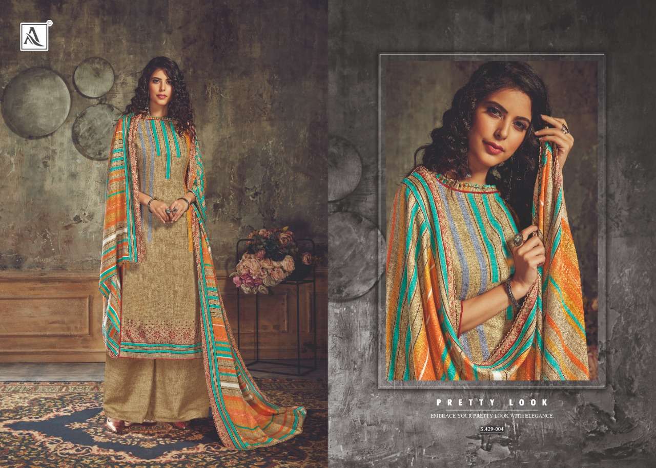 NOORIE BY ALOK SUITS 429-001 TO 429-008 SERIES DESIGNER FESTIVE COLLECTION SUITS BEAUTIFUL STYLISH FANCY COLORFUL PARTY WEAR & OCCASIONAL WEAR WOOL PASHMINA JACQUARD PRINTED DRESSES AT WHOLESALE PRICE