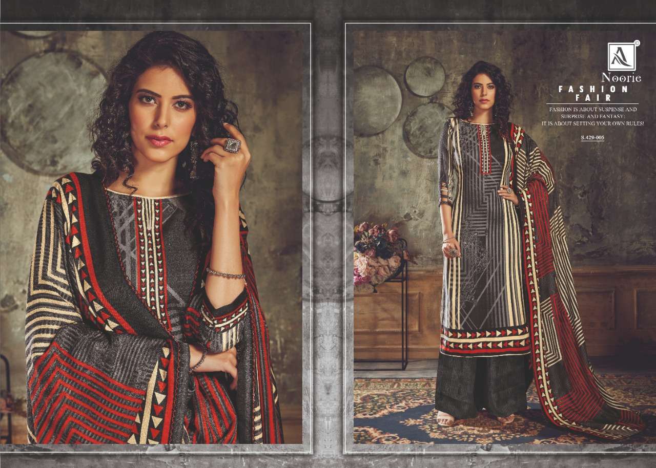 NOORIE BY ALOK SUITS 429-001 TO 429-008 SERIES DESIGNER FESTIVE COLLECTION SUITS BEAUTIFUL STYLISH FANCY COLORFUL PARTY WEAR & OCCASIONAL WEAR WOOL PASHMINA JACQUARD PRINTED DRESSES AT WHOLESALE PRICE