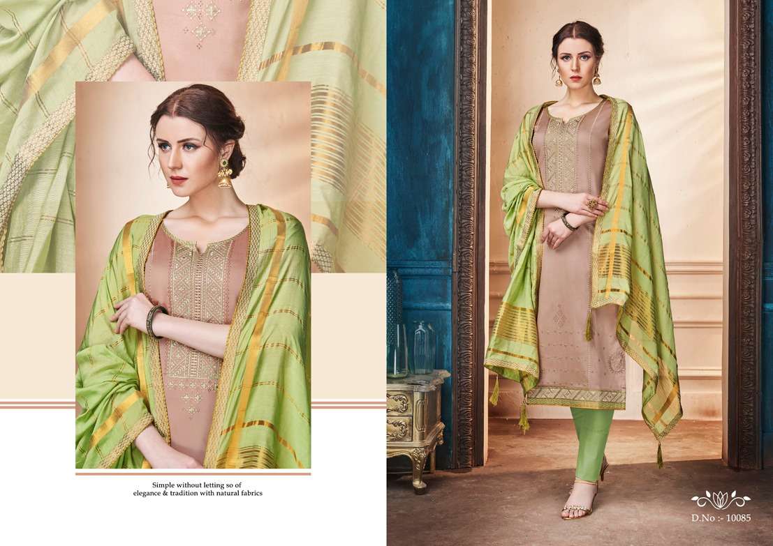 ZANZAR BY RAMAIYA 10081 TO 10088 SERIES DESIGNER FESTIVE COLLECTION SUITS BEAUTIFUL STYLISH FANCY COLORFUL PARTY WEAR & OCCASIONAL WEAR JAM SILK WITH EMBROIDERED DRESSES AT WHOLESALE PRICE