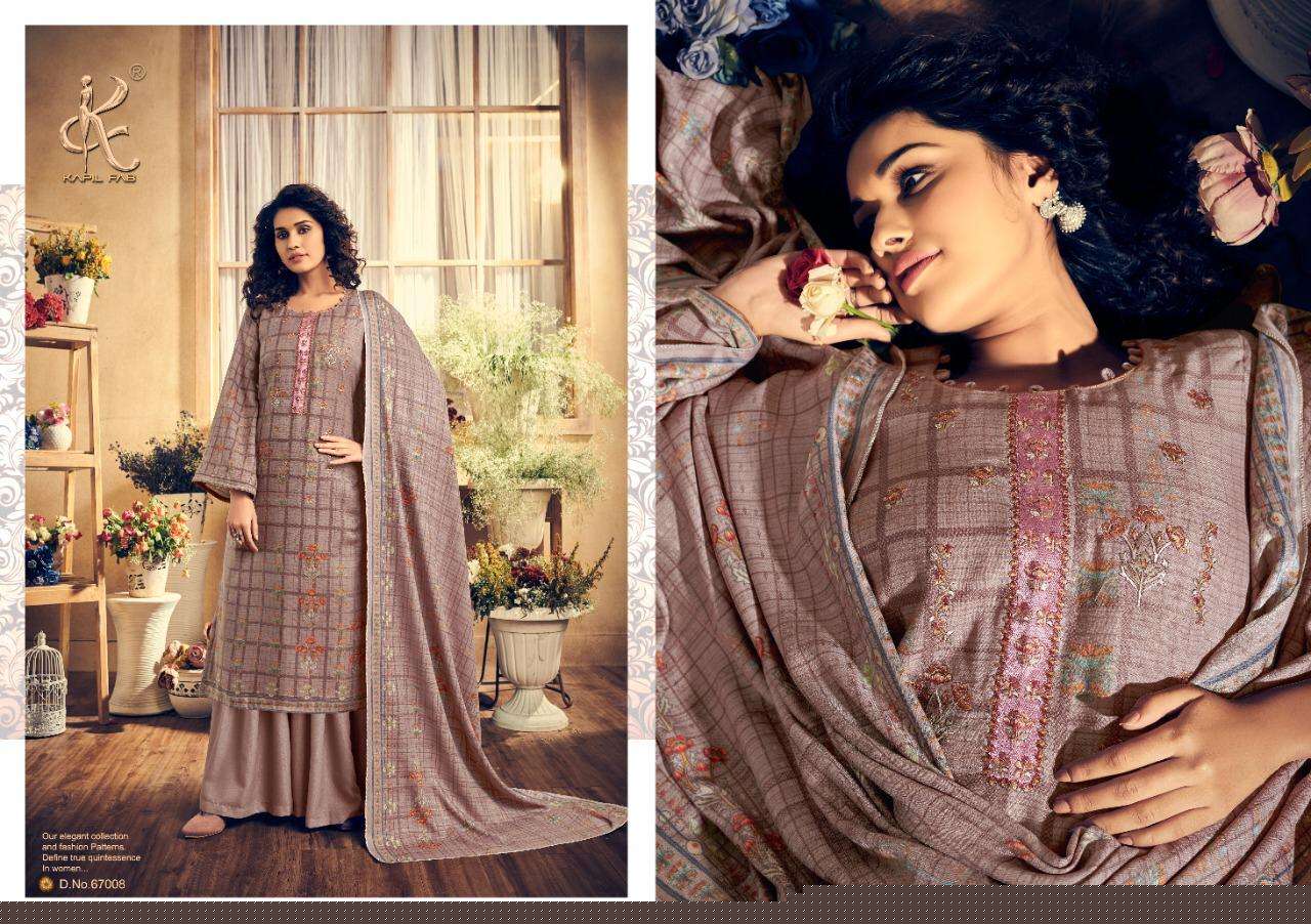 MARIUM BY KAPIL FAB 67001 TO 67008 SERIES BEAUTIFUL SUITS STYLISH FANCY COLORFUL PARTY WEAR & ETHNIC WEAR PASHMINA DIGITAL PRINTED WITH EMBROIDERED DRESSES AT WHOLESALE PRICE