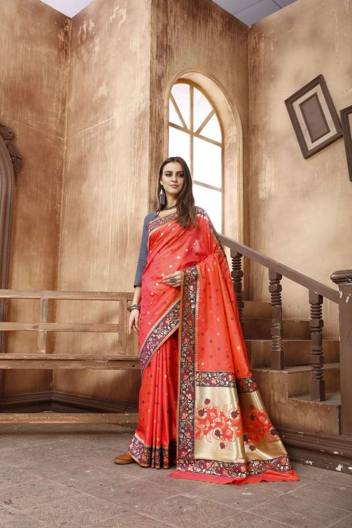 PAVITRA SILK BY RAJ YOG 01 TO 10 SERIES INDIAN TRADITIONAL WEAR COLLECTION BEAUTIFUL STYLISH FANCY COLORFUL PARTY WEAR & OCCASIONAL WEAR SOFT SILK WEAVING SAREES AT WHOLESALE PRICE