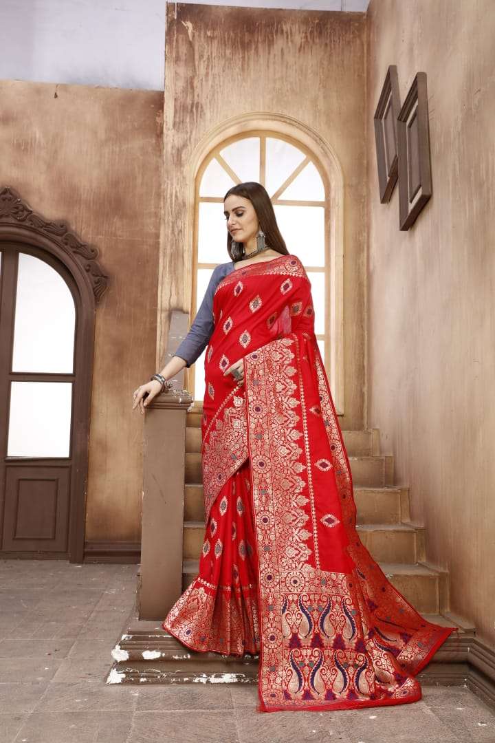 PAVITRA SILK BY RAJ YOG 01 TO 10 SERIES INDIAN TRADITIONAL WEAR COLLECTION BEAUTIFUL STYLISH FANCY COLORFUL PARTY WEAR & OCCASIONAL WEAR SOFT SILK WEAVING SAREES AT WHOLESALE PRICE