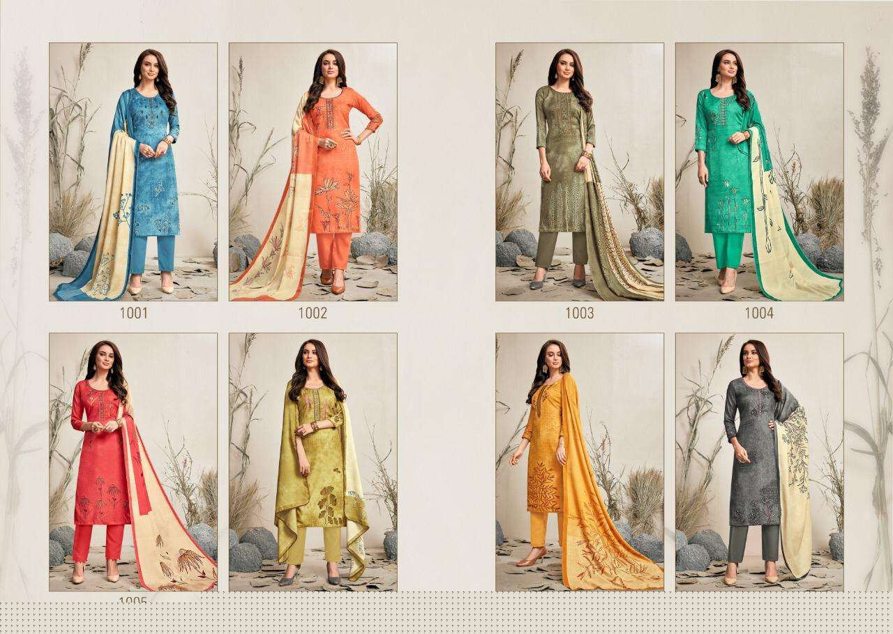 SPRING BY RANI FASHION 1001 TO 1008 SERIES BEAUTIFUL SUITS STYLISH FANCY COLORFUL PARTY WEAR & OCCASIONAL WEAR PASHMINA PRINTED WITH EMBROIDERY DRESSES AT WHOLESALE PRICE
