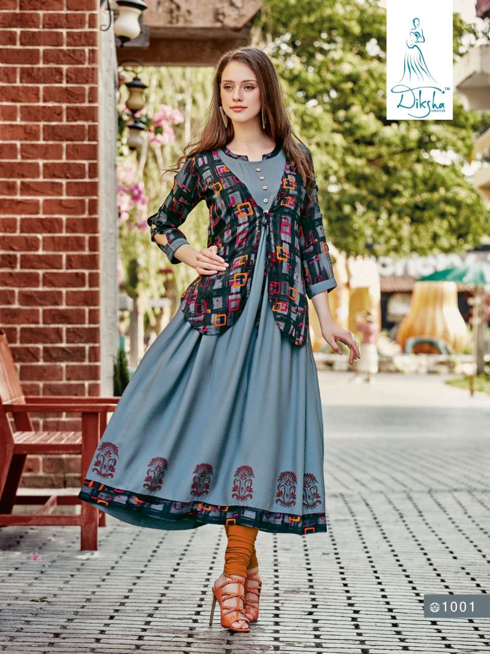 FEBRICA VOL-1 BY DIKSHA FASHION 1001 TO 1008 SERIES DESIGNER BEAUTIFUL STYLISH FANCY COLORFUL CASUAL WEAR & ETHNIC WEAR 14 KLG RAYON PRINTED KURTIS AT WHOLESALE PRICE