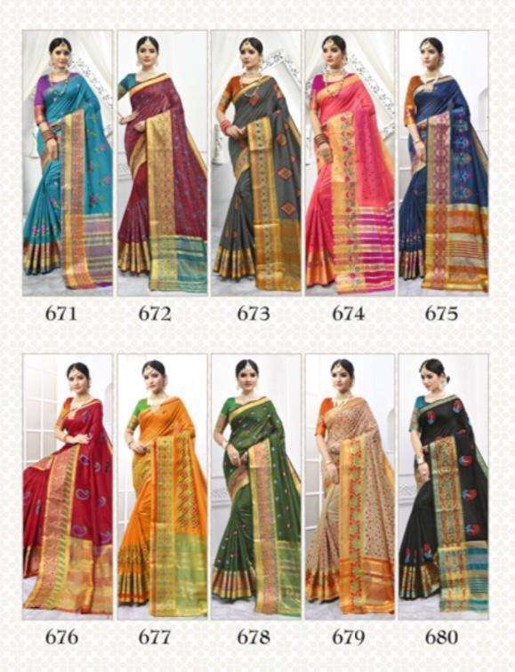 KHOOBSURAT BY ASHIKA SAREES 571 TO 580 SERIES INDIAN TRADITIONAL WEAR COLLECTION BEAUTIFUL STYLISH FANCY COLORFUL PARTY WEAR & OCCASIONAL WEAR CHANDERI COTTON SAREES AT WHOLESALE PRICE