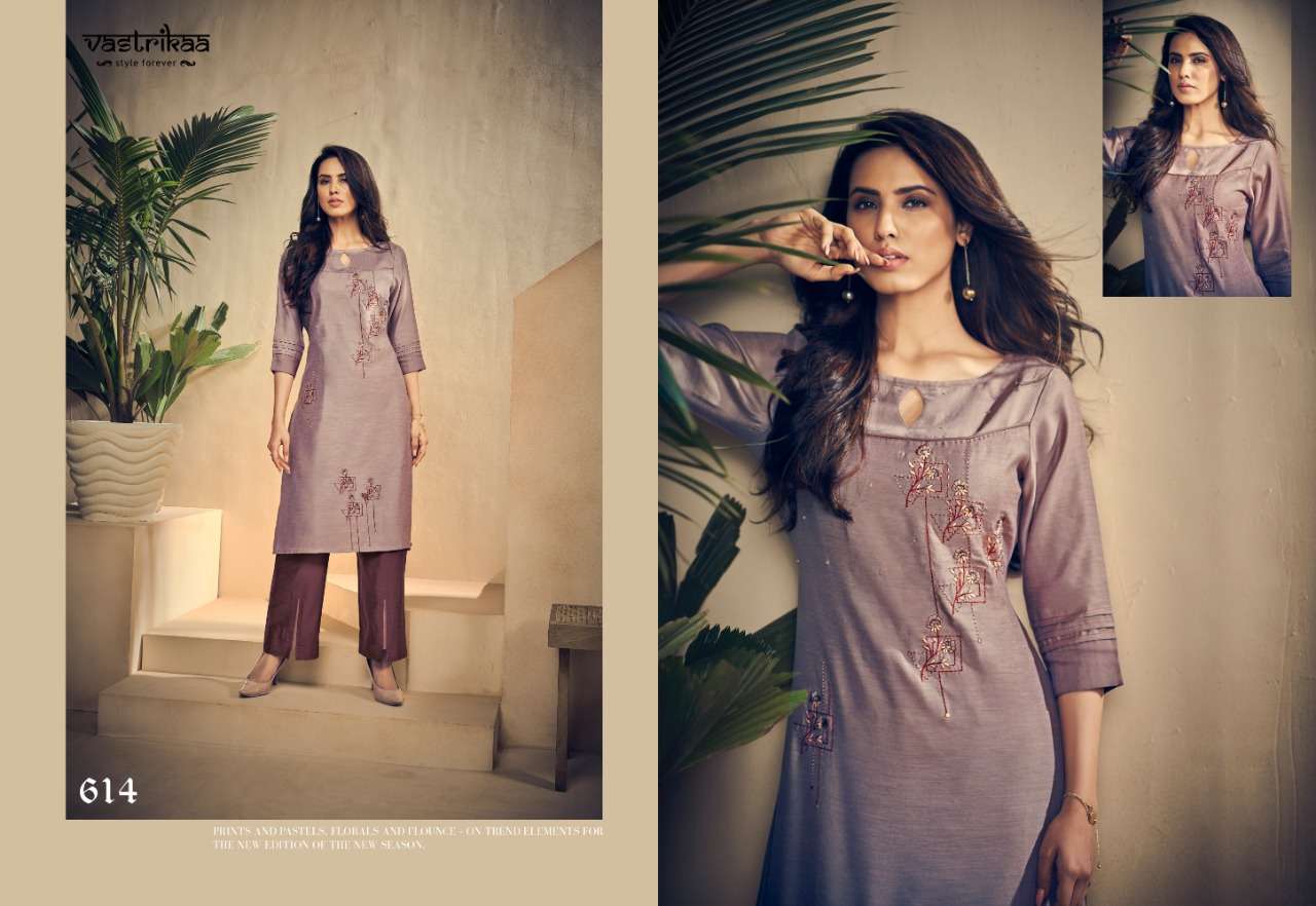 MAJESTY VOL-2 BY VASTRIKAA 611 TO 616 SERIES DESIGNER BEAUTIFUL STYLISH FANCY COLORFUL CASUAL WEAR & ETHNIC WEAR HANDLOOM CHANDERI SILK WITH TWO TONE KURTIS AT WHOLESALE PRICE