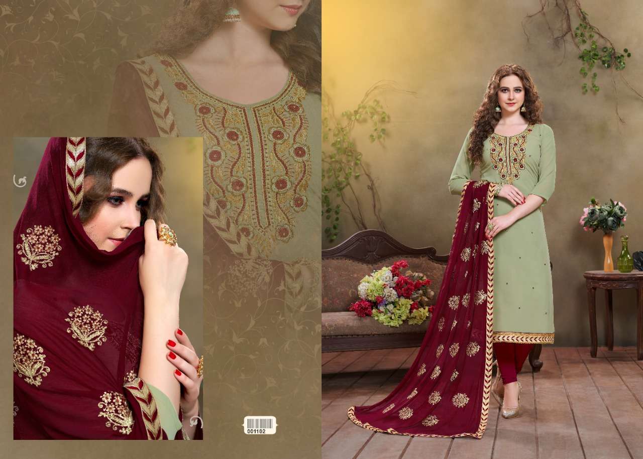 GUN GUN BY UTSAV SUITS 1101 TO 1106 SERIES INDIAN TRADITIONAL WEAR COLLECTION BEAUTIFUL STYLISH FANCY COLORFUL PARTY WEAR & OCCASIONAL WEAR PURE GEORGETTE WITH HANDWORK DRESSES AT WHOLESALE PRICE