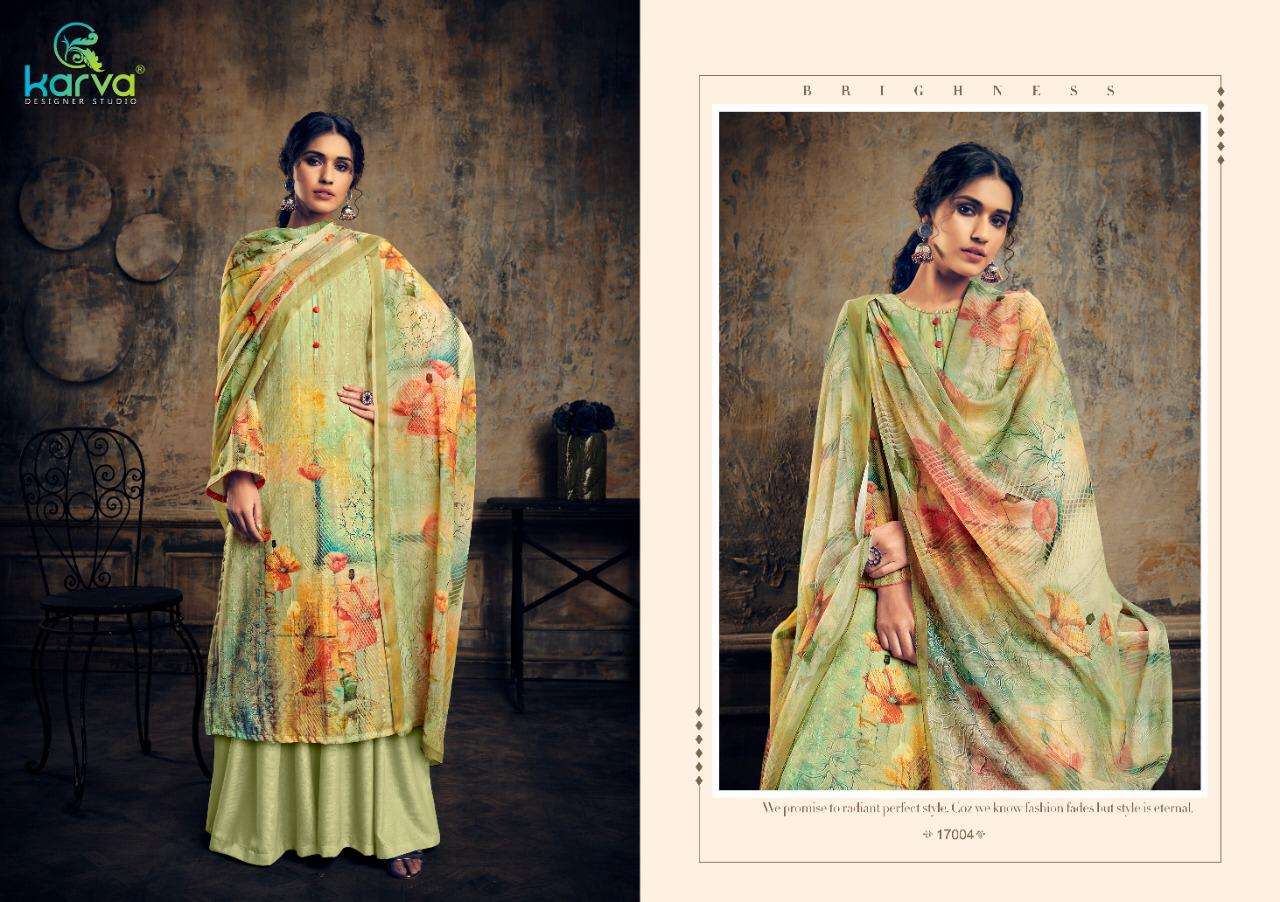 SHEHNAAZ BY KARVA DESIGNER STUDIO 17001 TO 17007 SERIES DESIGNER SHARARA SUITS BEAUTIFUL STYLISH FANCY COLORFUL PARTY WEAR & ETHNIC WEAR PASHMINA EMBROIDERY WITH DIGITAL PRINT DRESSES AT WHOLESALE PRICE