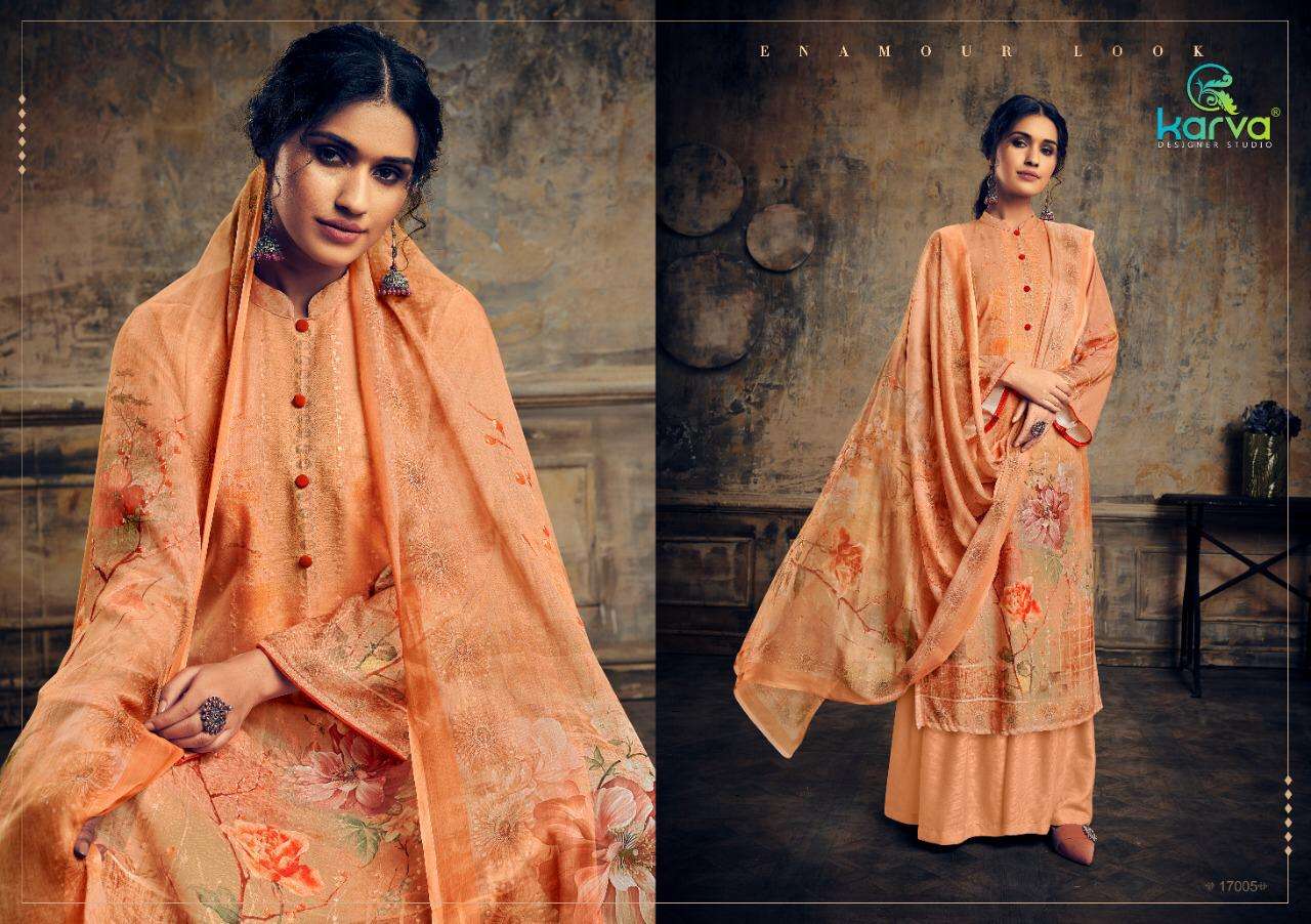 SHEHNAAZ BY KARVA DESIGNER STUDIO 17001 TO 17007 SERIES DESIGNER SHARARA SUITS BEAUTIFUL STYLISH FANCY COLORFUL PARTY WEAR & ETHNIC WEAR PASHMINA EMBROIDERY WITH DIGITAL PRINT DRESSES AT WHOLESALE PRICE