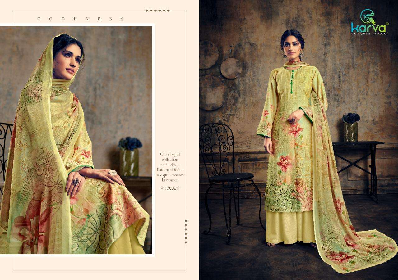 SHEHNAAZ BY KARVA DESIGNER STUDIO 17001 TO 17007 SERIES DESIGNER SHARARA SUITS BEAUTIFUL STYLISH FANCY COLORFUL PARTY WEAR & ETHNIC WEAR PASHMINA EMBROIDERY WITH DIGITAL PRINT DRESSES AT WHOLESALE PRICE