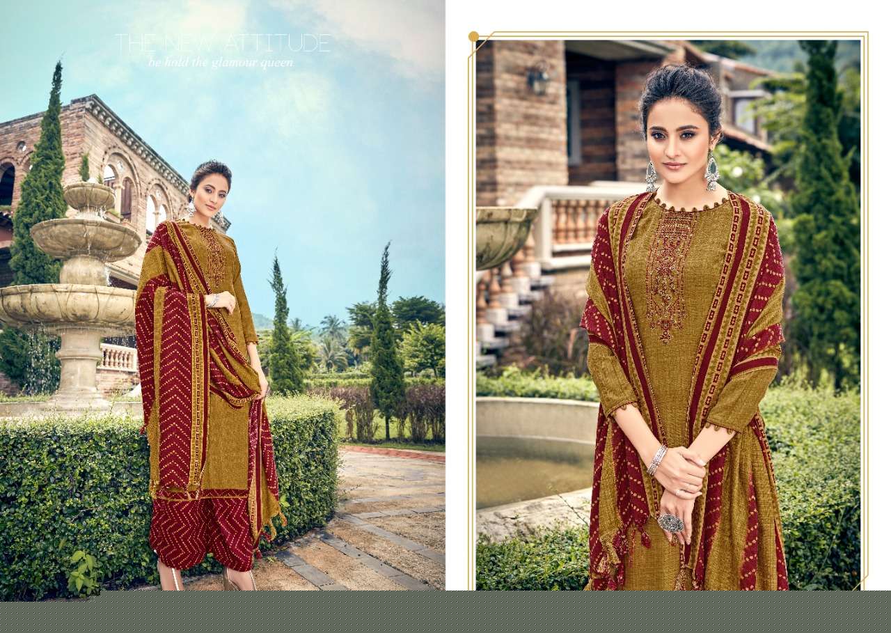 GUL BY SUMYRA FASHION 1001 TO 1010 SERIES SUITS STYLISH BEAUTIFUL COLOURFUL PRINTED & EMBROIDERED PARTY WEAR & OCCASIONAL WEAR PURE PASHMINA PRINT WITH EMBROIDERY DRESSES AT WHOLESALE PRICE