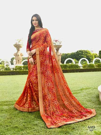 AHIRI VOL-20 BY PRIYA PARIDHI 4413 TO 4422 SERIES INDIAN TRADITIONAL WEAR COLLECTION BEAUTIFUL STYLISH FANCY COLORFUL PARTY WEAR & OCCASIONAL WEAR BRASSO PRINTED SAREES AT WHOLESALE PRICE