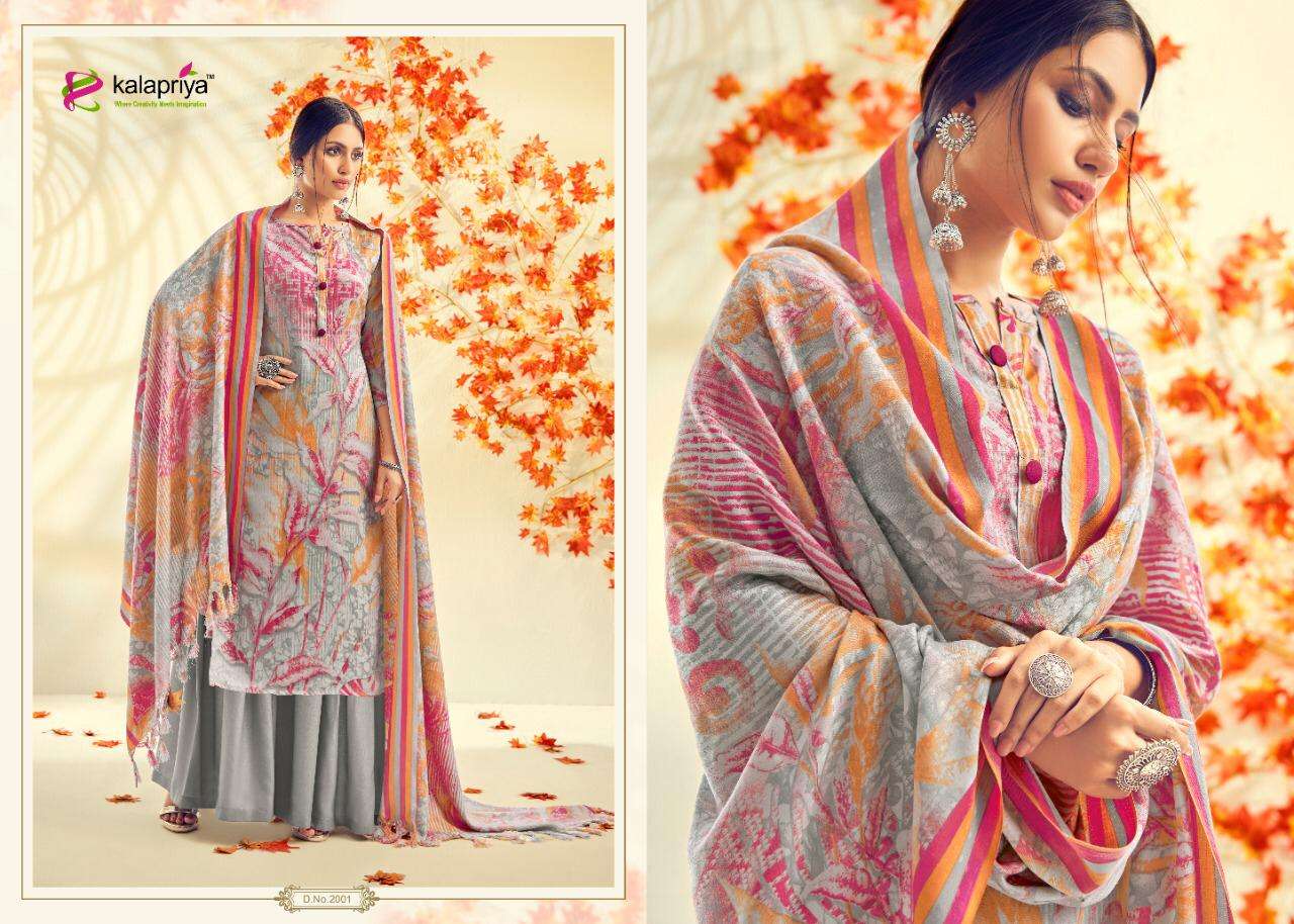 ZULFI VOL-2 BY KALAPRIYA 2001 TO 2007 SERIES DESIGNER SHARARA SUITS BEAUTIFUL STYLISH FANCY COLORFUL PARTY WEAR & ETHNIC WEAR DULL BUTTI PURE PASHMINA PRINTED DRESSES AT WHOLESALE PRICE