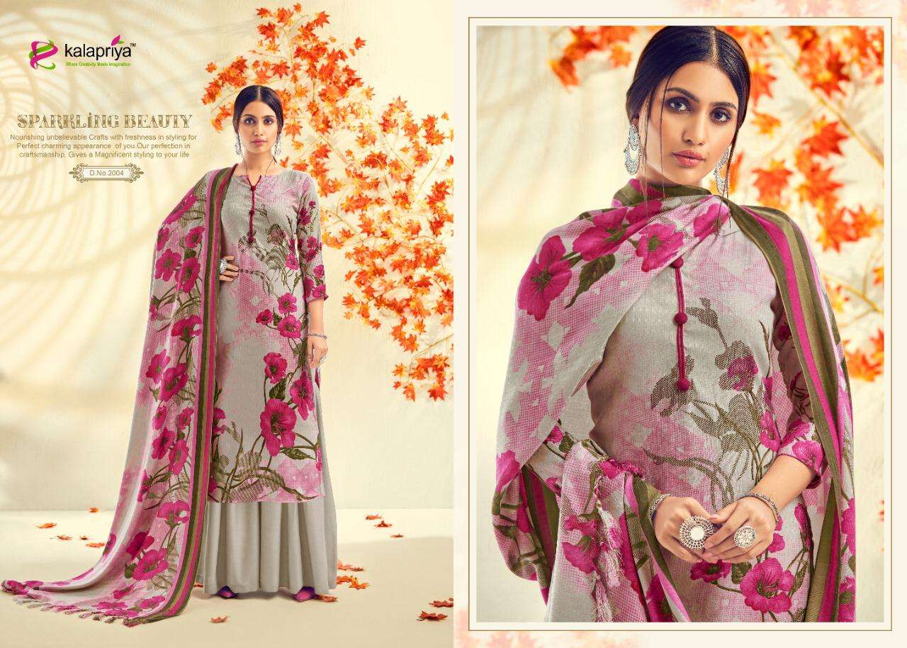 ZULFI VOL-2 BY KALAPRIYA 2001 TO 2007 SERIES DESIGNER SHARARA SUITS BEAUTIFUL STYLISH FANCY COLORFUL PARTY WEAR & ETHNIC WEAR DULL BUTTI PURE PASHMINA PRINTED DRESSES AT WHOLESALE PRICE
