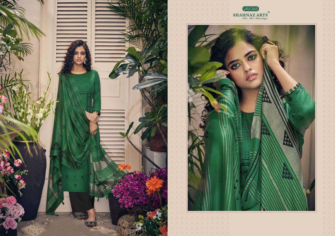 GUJARISH BY SHAHNAZ ARTS 1001 TO 1008 SERIES SUITS STYLISH BEAUTIFUL COLOURFUL PRINTED & EMBROIDERED PARTY WEAR & OCCASIONAL WEAR HEAVY PASHMINA PRINTED DRESSES AT WHOLESALE PRICE