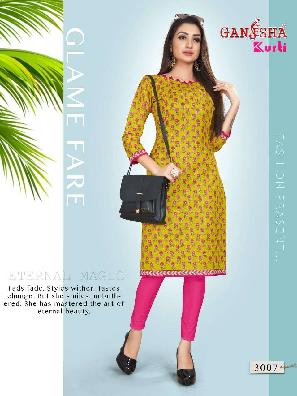 GANESHA KURTI VOL-3 BY GANESHA 3006 TO 3017 SERIES BEAUTIFUL STYLISH COLORFUL FANCY PARTY WEAR & ETHNIC WEAR & READY TO WEAR FANCY PRINTED KURTIS AT WHOLESALE PRICE