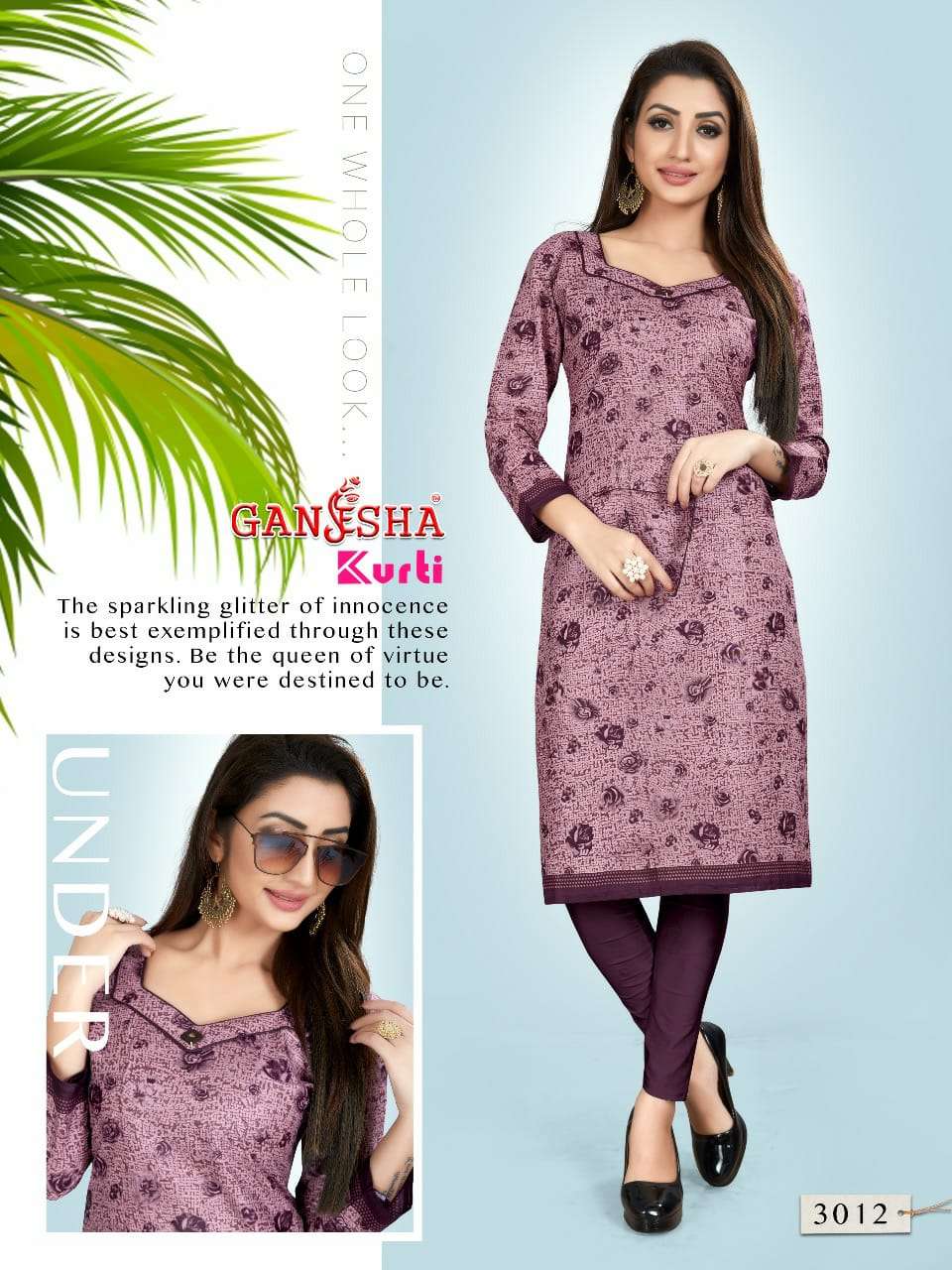 GANESHA KURTI VOL-3 BY GANESHA 3006 TO 3017 SERIES BEAUTIFUL STYLISH COLORFUL FANCY PARTY WEAR & ETHNIC WEAR & READY TO WEAR FANCY PRINTED KURTIS AT WHOLESALE PRICE