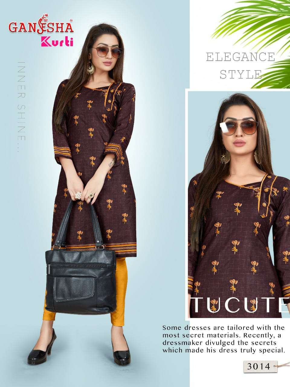 GANESHA KURTI VOL-3 BY GANESHA 3006 TO 3017 SERIES BEAUTIFUL STYLISH COLORFUL FANCY PARTY WEAR & ETHNIC WEAR & READY TO WEAR FANCY PRINTED KURTIS AT WHOLESALE PRICE