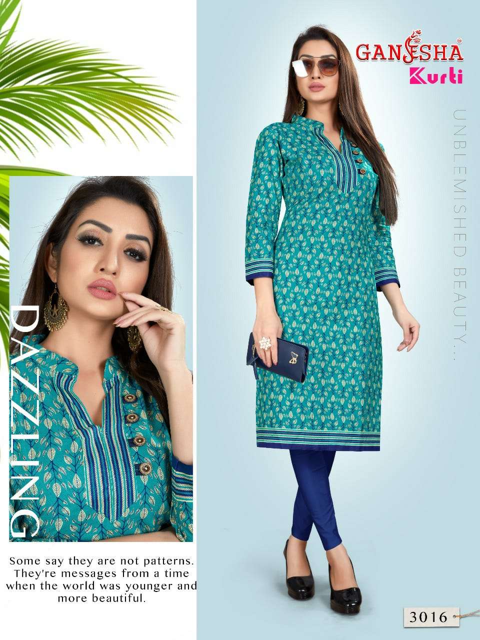 GANESHA KURTI VOL-3 BY GANESHA 3006 TO 3017 SERIES BEAUTIFUL STYLISH COLORFUL FANCY PARTY WEAR & ETHNIC WEAR & READY TO WEAR FANCY PRINTED KURTIS AT WHOLESALE PRICE