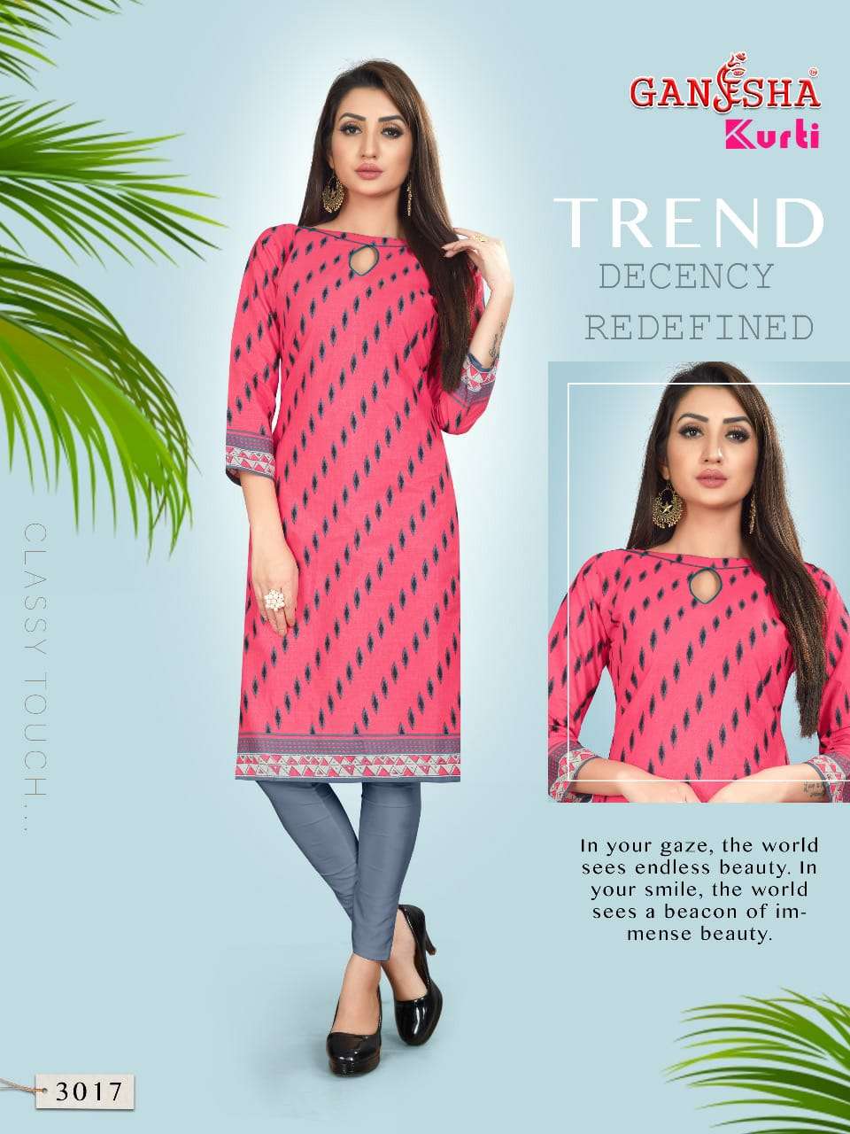 GANESHA KURTI VOL-3 BY GANESHA 3006 TO 3017 SERIES BEAUTIFUL STYLISH COLORFUL FANCY PARTY WEAR & ETHNIC WEAR & READY TO WEAR FANCY PRINTED KURTIS AT WHOLESALE PRICE