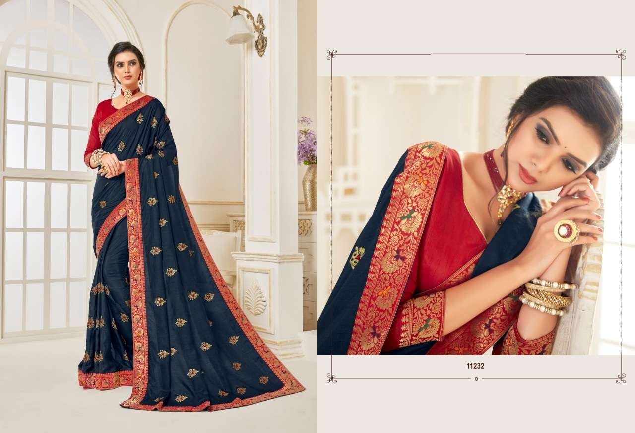GULAL BY INDIAN WOMEN 11223 TO 11232 SERIES INDIAN TRADITIONAL WEAR COLLECTION BEAUTIFUL STYLISH FANCY COLORFUL PARTY WEAR & ETHNIC WEAR TWO TON SILK JACQUARD SAREES AT WHOLESALE PRICE